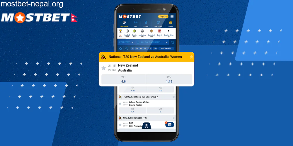 Choose one or more sports events to bet on, step 4