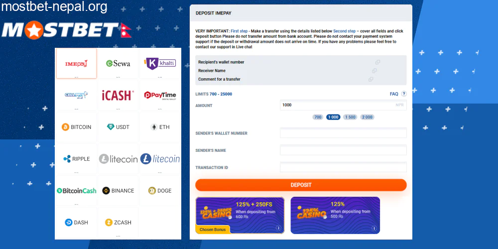 Step-by-step guide on how to make your first deposit at Mostbet Nepal